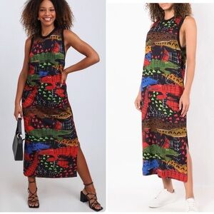 New! Oaken Alligator Printed Midi Dress by Brazilian designer * Rare* 🐊 Small